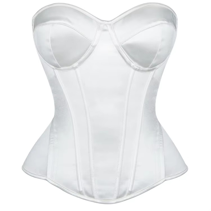 Boning Corset Steel - Kadınlar için Beyaz Korse, Göğüs Üstü