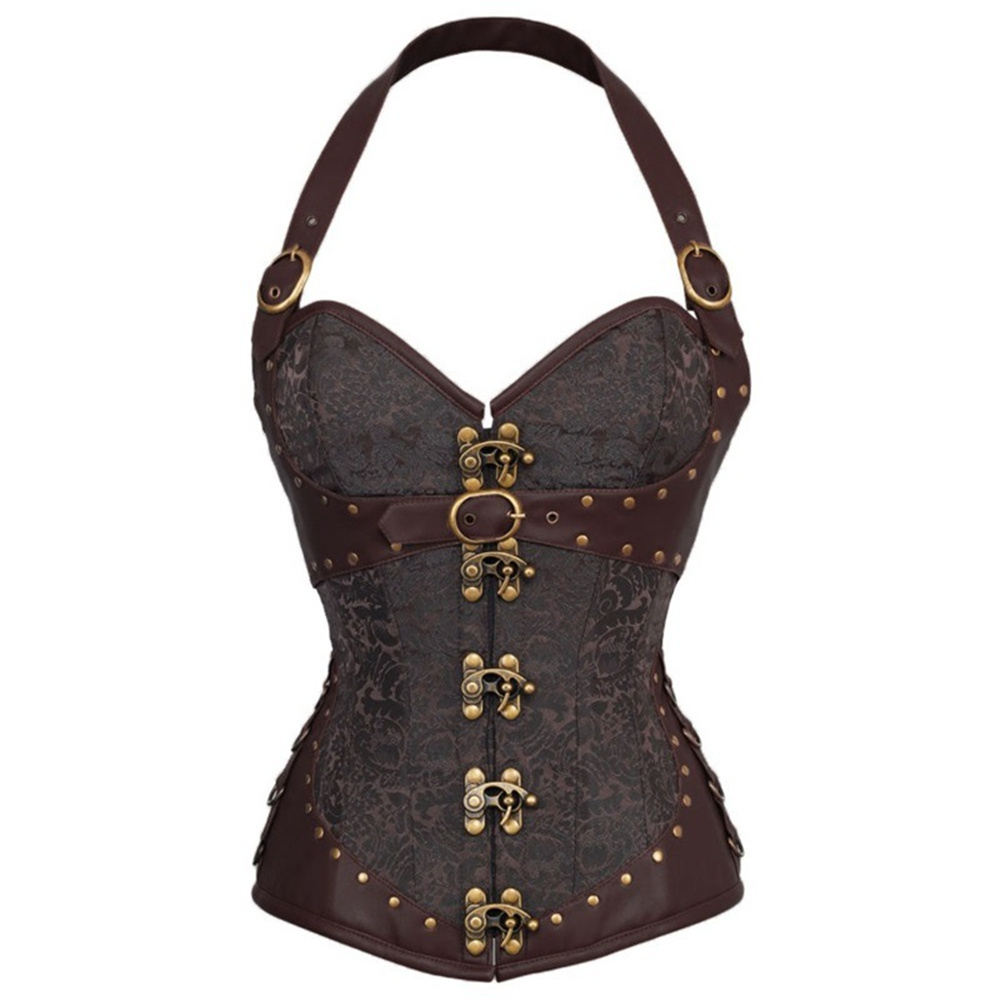 Boning Corset Steel - Kadın Gotik Retro Çelik Balenli Halter