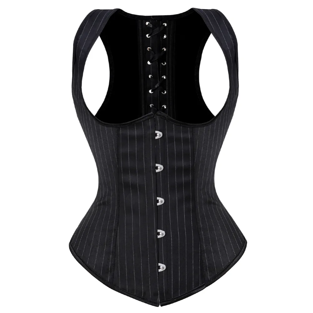 Boning Corset Steel - Kadın gotik jakarlı Underbust korse seksi