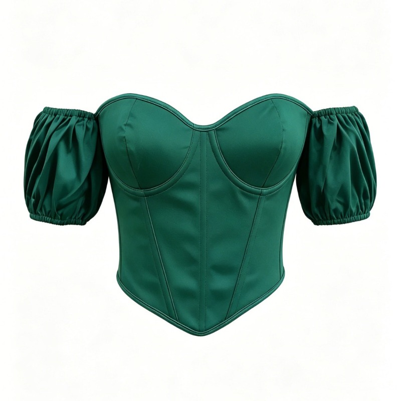 Seksi Yeşil Saten Korse Üst Kı - Boning Corset Steel incelemesi ve fiyatı