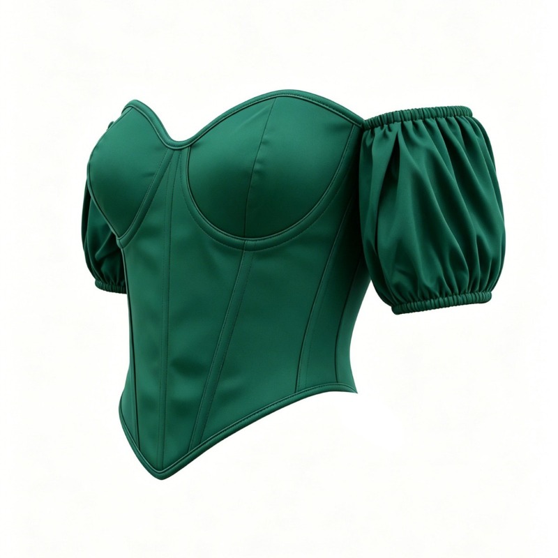 Seksi Yeşil Saten Korse Üst Kı - Boning Corset Steel incelemesi ve fiyatı